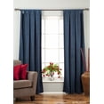 thumbnail image 1 of Lined-Navy Blue Tab Top  Velvet Curtain / Drape / Panel   - 80W x 120L - Piece, 1 of 2