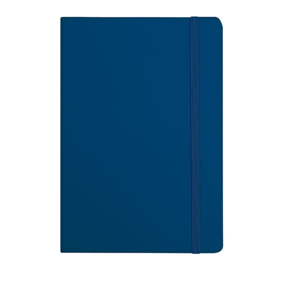 Lined Notebook for Plan Writing, Journal Leather Hardcover 80 Sheets/160 Pages Thick Paper for Working Note-taking, A5 Medium Size Notepad with Elastic Band for Sketching, 1Pc(Navy,8.2x5.7")