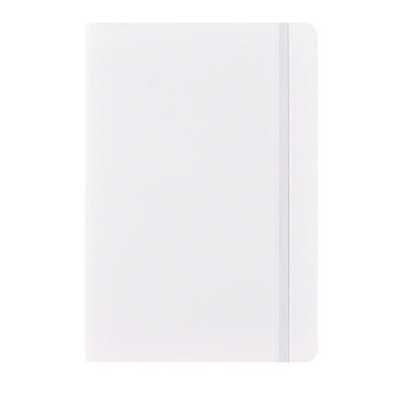 Lined Notebook for Plan Writing, Journal Leather Hardcover 80 Sheets/160 Pages Thick Paper for Working Note-taking, A5 Medium Size Notepad with Elastic Band for Sketching, 1Pc(White,8.2x5.7")