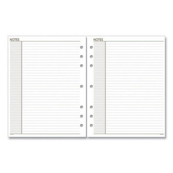 Lined Notes Pages For Planners/organizers, 8.5 X 5.5, White Sheets, Undated | Bundle of 10 Each