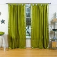 thumbnail image 1 of Lined-Olive Green  Tab Top  Sheer Sari Curtain / Drape  - 80W x 96L - Pair, 1 of 4