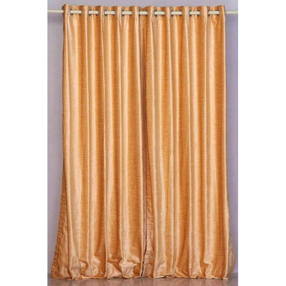 Lined-Peach Ring / Grommet Top Velvet Cafe Curtain / Drape -43W x 36L-Piece