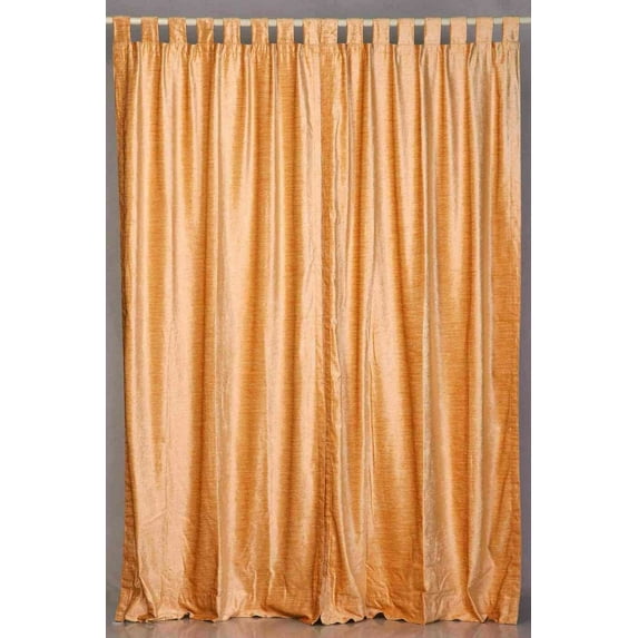 Lined-Peach Tab Top Velvet Curtain / Drape / Panel - 43W x 63L - Piece