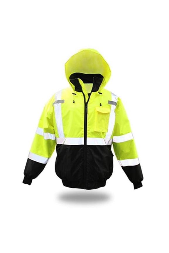 Lined Polyester Bomber Jacket, Yellow - 2XL