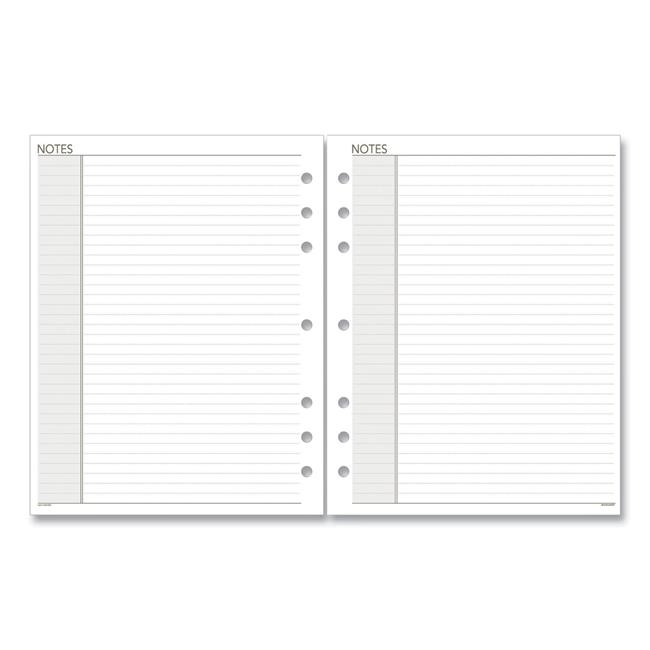 Lined Refill Notes Pages for Planners & Organizer, White 8.5 x 5.5 in
