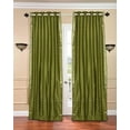 thumbnail image 1 of Lined Ring Top Sari Curtains 43" W X 84" L matching tiebacks- Handcrafted Olive Green Indian Drapes with Lining, Offering Privacy and Insulation for Living Room/Bedroom/Dining Room, Sold in Pairs, 1 of 6