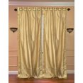 thumbnail image 1 of Lined Ring Top Sari Curtains 60" W X 120" L matching tiebacks- Handcrafted Gold Indian Drapes with Lining, Offering Privacy and Insulation for Living Room/Bedroom/Dining Room, Sold in Pairs, 1 of 6