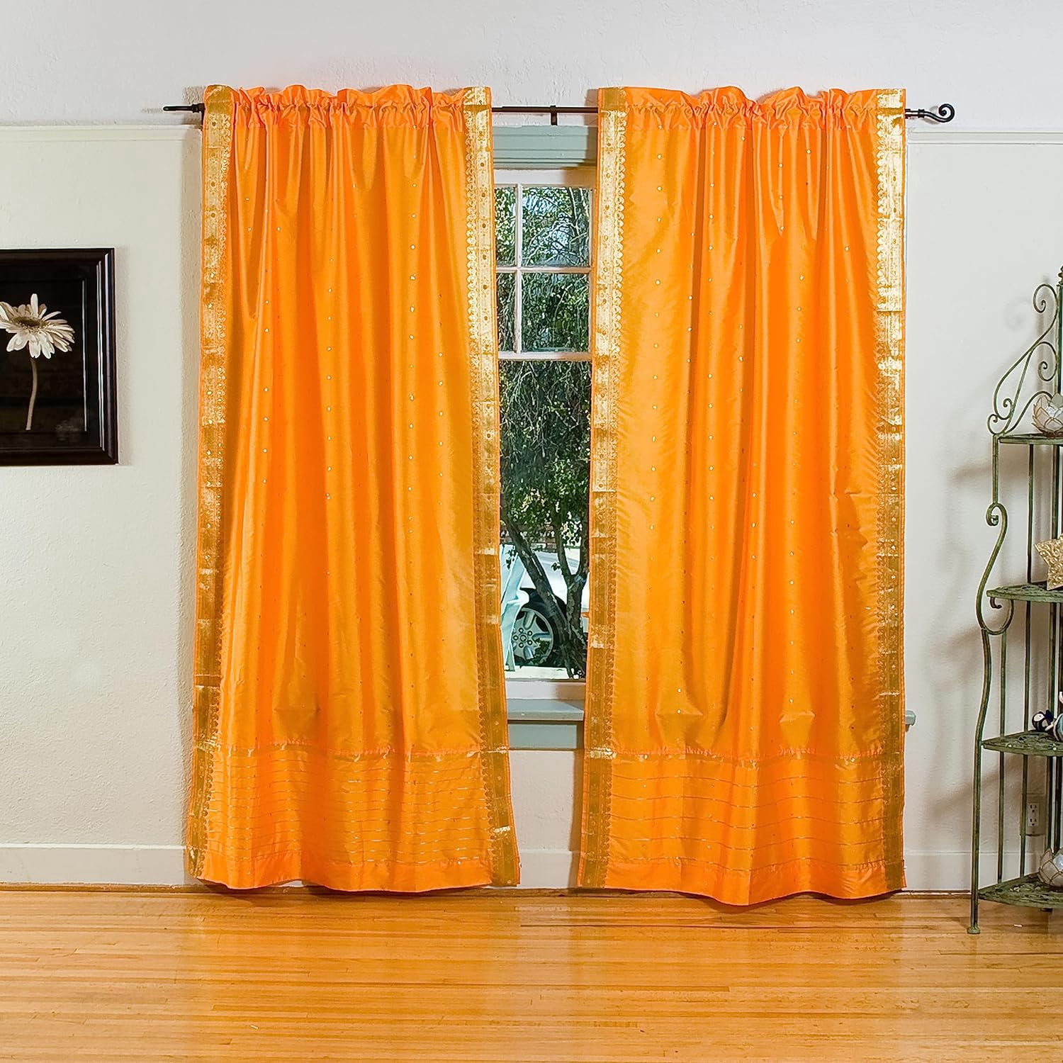 Lined Rod Pocket Sari Curtains 80