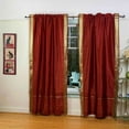 thumbnail image 1 of Lined-Rust Rod Pocket  Sheer Sari Curtain / Drape / Panel   - 80W x 84L - Pair, 1 of 4