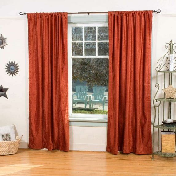 Lined-Rust Rod Pocket Velvet Curtain / Drape / Panel - 43W x 63L - Piece