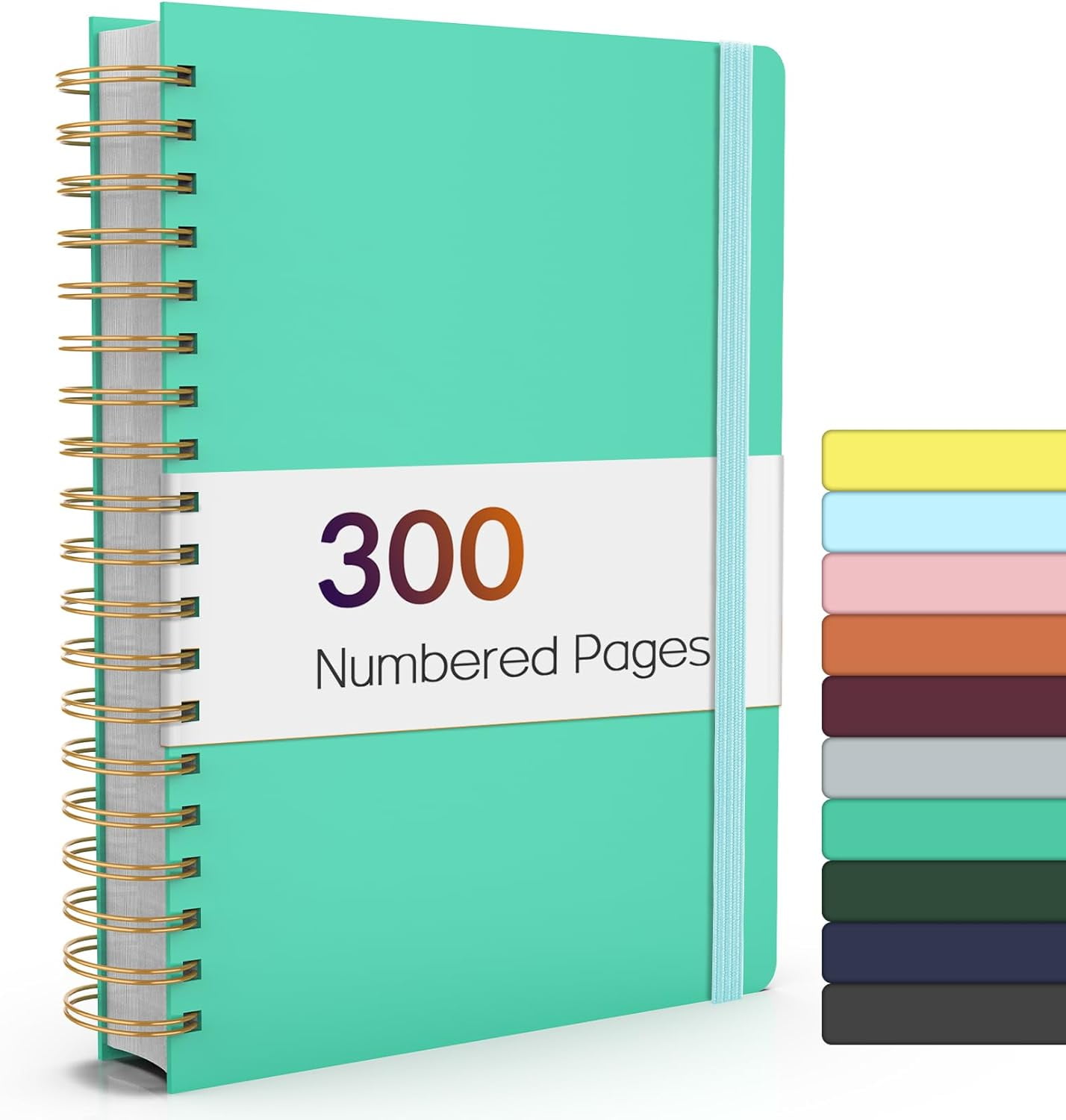 Lined Spiral Journal Notebook with 300 Numbered Pages, B5 College Ruled ...