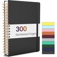 thumbnail image 1 of Lined Spiral Journal Notebook with 300 Numbered Pages, B5 College Ruled Thick Journals for Writing with 100GSM Paper, Hardcover Notebooks with Contents for Work, School, Women, Men, Black, 1 of 7