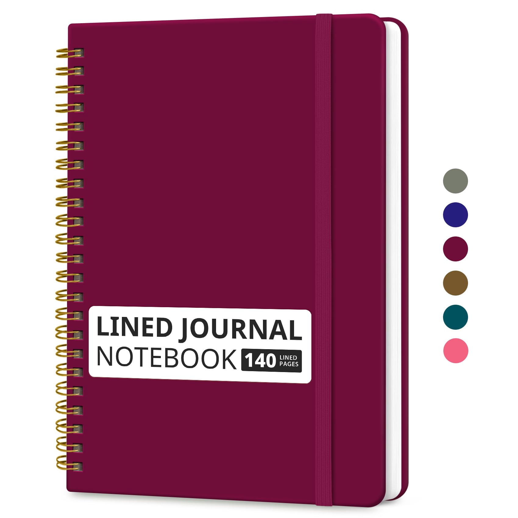 Lined Spiral Journal Notebook For Women & Men  140 Pages College Ruled Hardcover Work Note Taking Journals Writing A5(5.7" X 7.9") - Crabberry Red