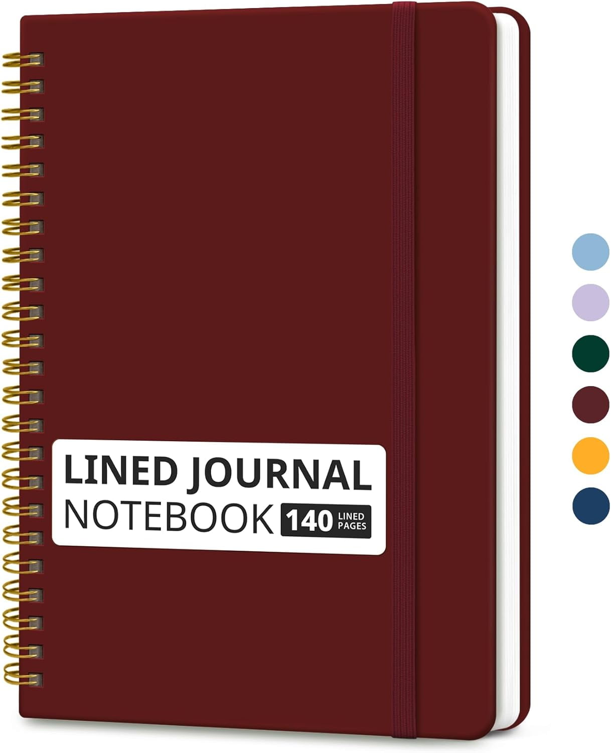 Lined Spiral Journal Notebook for Women & Men, 140 Pages, College Ruled ...