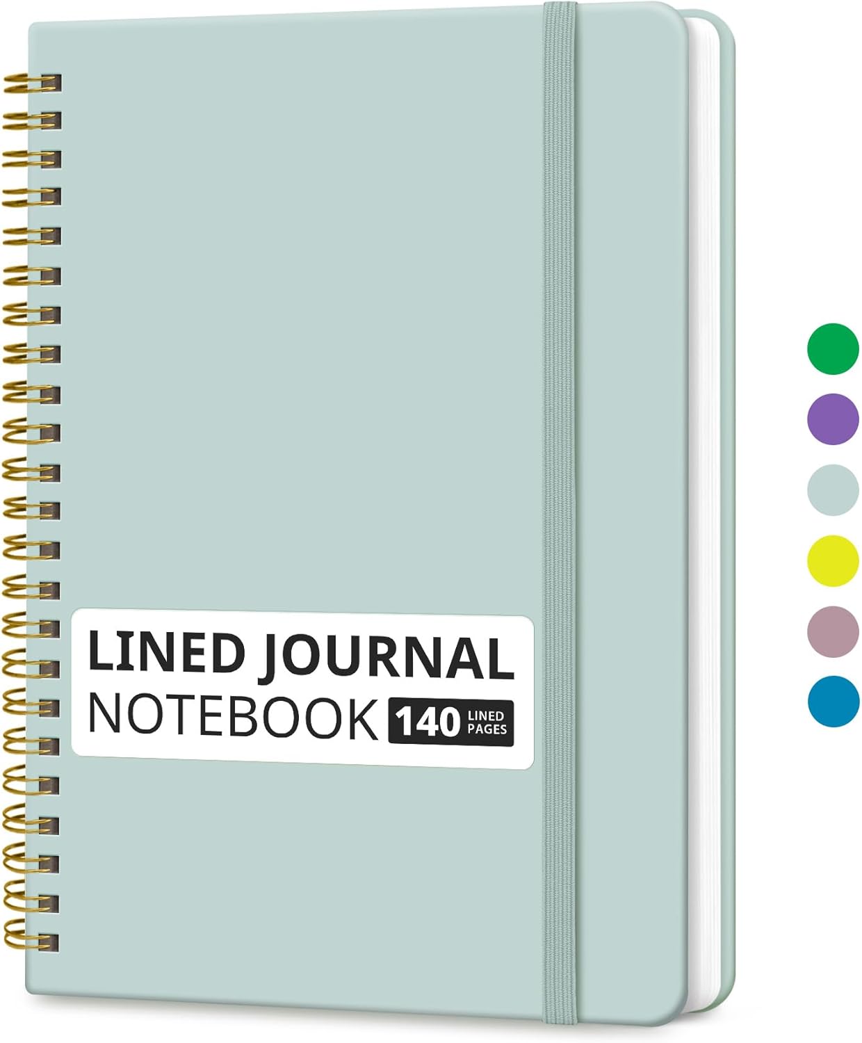 Lined Spiral Journal Notebook for Women & Men, 140 Pages, College Ruled Hardcover Notebook for Work & Note Taking, Journals for Writing, A5(6"x8") - Dusty Blue