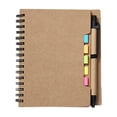 thumbnail image 1 of Lined Spiral Notebook,A5 Notepad with Pen,Kraft Paper Notebook with Sticky,Notes and Page Marker,Lined Small Pocket Notebook for Business Office Home Supplies,4.56x5.7 inch(Brown), 1 of 8