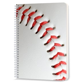 Lined Spiral Notebook College Journal Notebook,100 Pages,5.71x 8.26 inch Ruled Paper Double-Wire for Study and Notes - Baseball Pattern