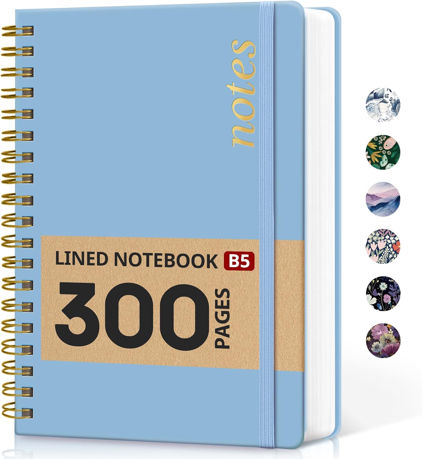 Lined Spiral Notebook Journal for Work, 300 Pages Thick B5 (7.1"x10") College Ruled Journal for Women & Writing, Hardcover Notebook for Note Taking, Perfect for Office Home School, Perfect for