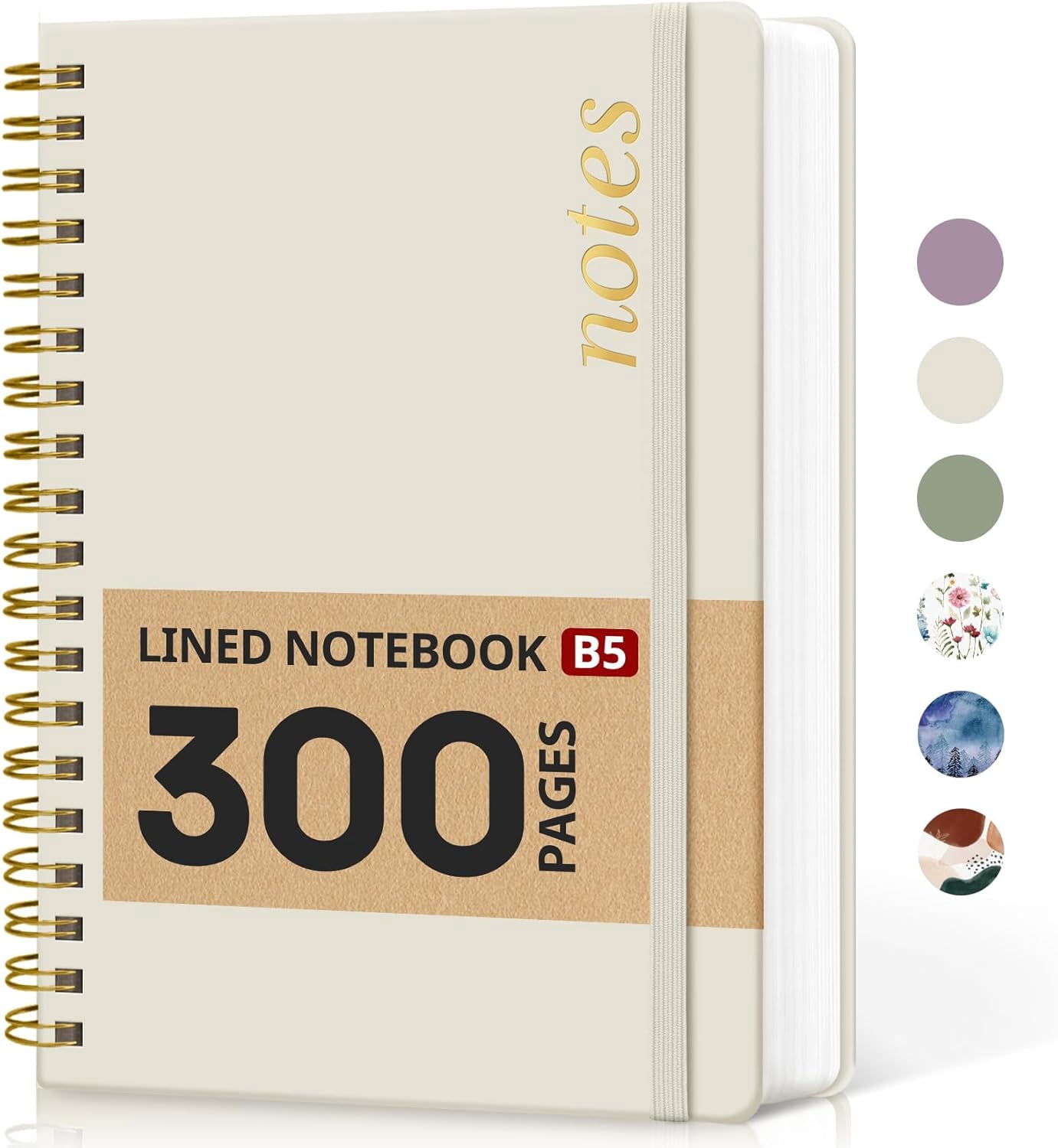 Lined Spiral Notebook Journal for Work, 300 Pages Thick B5 (7.1"x10") College Ruled Journal for Women & Writing, Hardcover Notebook for Note Taking, Perfect for Office Home School Supplies,