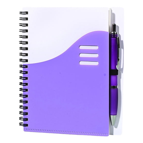 Lined Spiral Notebook,Pocket Journal Notepad,Notebook Pen Set,Bulk Portable Small Size with Lined Inner Page and Matching Pen Design,Lightweight Pocket Notebook Set for Daily Business Office,Purple