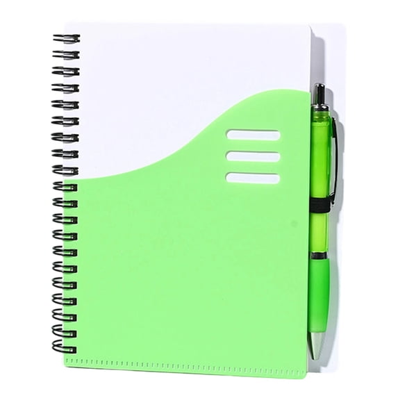 Lined Spiral Notebook,Pocket Journal Notepad,Notebook Pen Set,Bulk Portable Small Size with Lined Inner Page and Matching Pen Design,Lightweight Pocket Notebook Set for Daily Business Office,Green