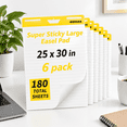 Lined Sticky Easel Pad 25 X 30 In Flip Chart Paper 6 Pads - Walmart.com