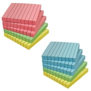 Lined Sticky Notes 3 x 3, 10 Pack, 1,000 Sheets 100/Pad, Self Stick Notes with Lines, Assorted Pastel Colors, by Better Office Products, Post Memos, Strong Adhesive, 10 Pads
