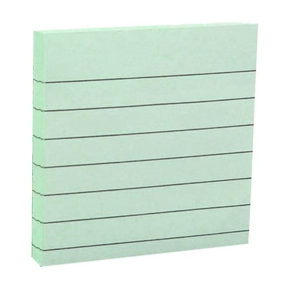 Lined Sticky Notes,6 Colors Self Sticky Notes Pad Its, Bright Post Stickies Colorful small Rectangular Sticky Notes for Office, Home, Meeting, 100 Sheets/pad,3x3 Inches (Green)