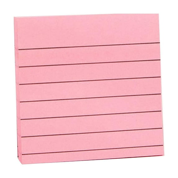 Lined Sticky Notes,6 Colors Self Sticky Notes Pad Its, Bright Post Stickies Colorful small Rectangular Sticky Notes for Office, Home, Meeting, 100 Sheets/pad,3x3 Inches (Pink)