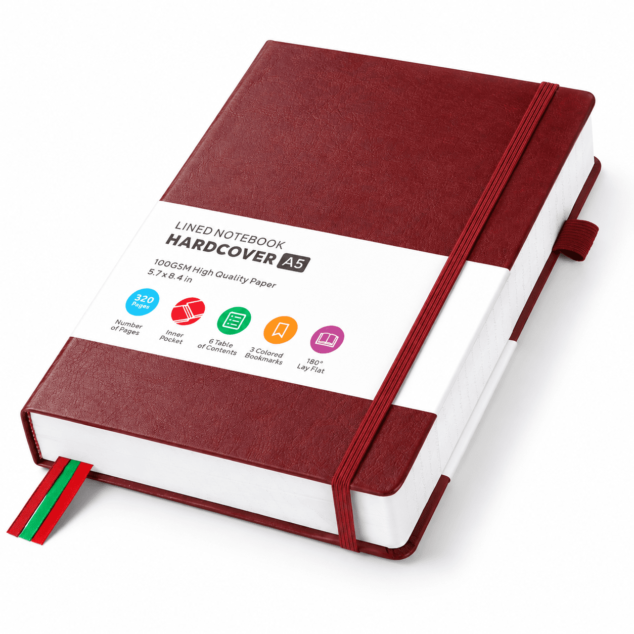 Lined Thick Journal Notebook For Writing Women Men 320 Pages Medium 5.7 ...