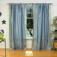 thumbnail image 1 of Lined Tie Top Sari Curtains 43" W X 84" L matching tiebacks- Handcrafted Gray Indian Drapes with Lining, Offering Privacy and Insulation for Living Room/Bedroom/Dining Room, Sold in Pairs, 1 of 6