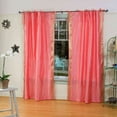 thumbnail image 1 of Lined Tie Top Sari Curtains 43" W X 84" L matching tiebacks- Handcrafted Pink Indian Drapes with Lining, Offering Privacy and Insulation for Living Room/Bedroom/Dining Room, Sold in Pairs, 1 of 6