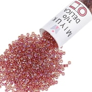 Miyuki Delica Seed Beads   Size 11/0 1.6 mm, DB0088, Lined Topaz AB, 7.2g, Approx. 1440 Beads