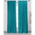 thumbnail image 1 of Lined-Turquoise Rod Pocket  Velvet Curtain Drape Panel   - 80W x 63L - Piece, 1 of 2