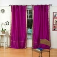 thumbnail image 1 of Lined-Violet Red  Tie Top  Sheer Sari Cafe Curtain / Drape - 43W x 24L - Pair, 1 of 2