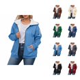 thumbnail image 1 of Lined Warm Jacket Coat for Women 2025 Fall Winter Long Sleeve Zip Up Sweatshirt Hoodie with Pockets Outerwear, 1 of 5