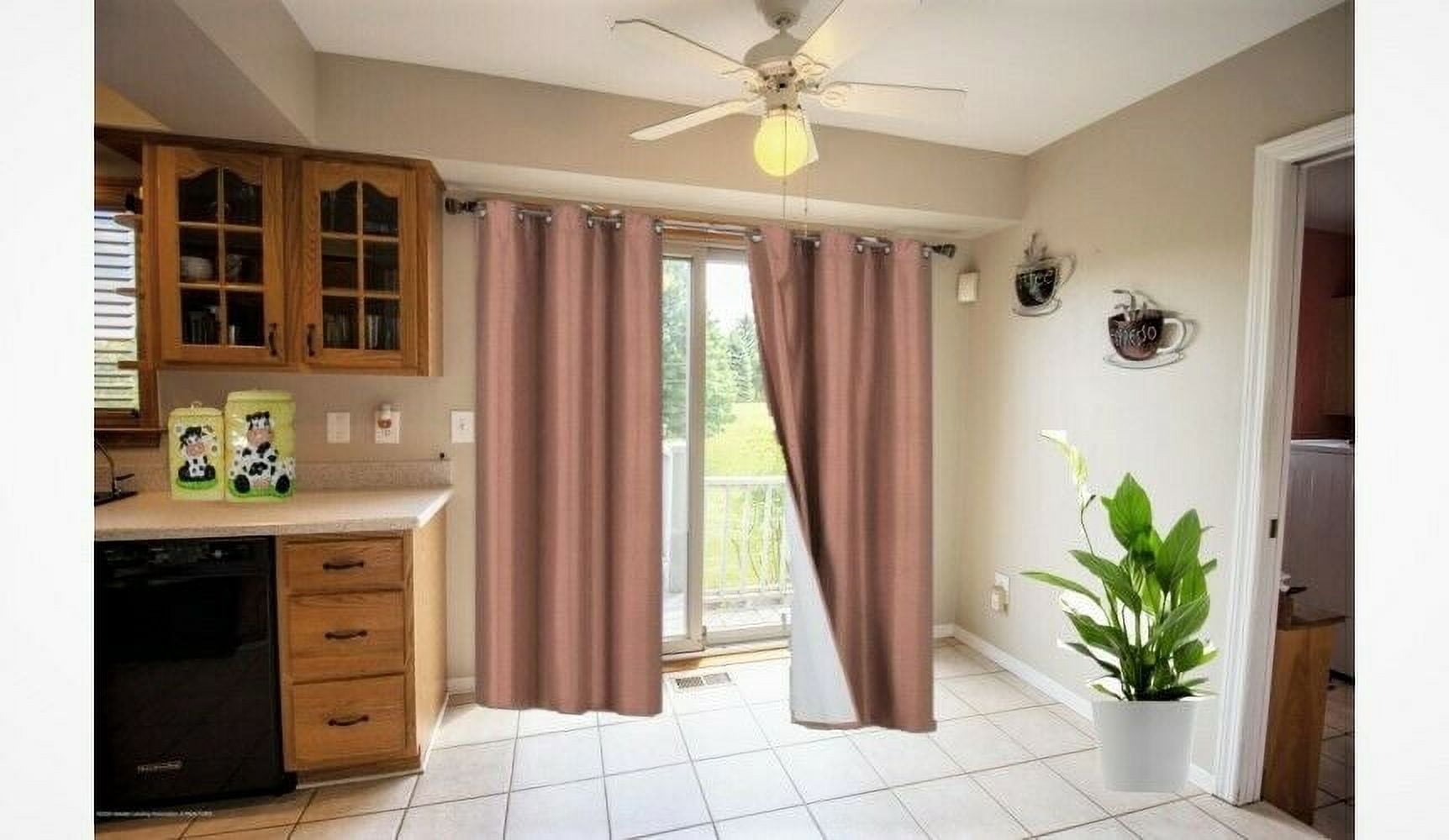 Lined Window Curtain NOA-Brick Color 100% Blackout /Privacy 95"inch Long Set of 2 Panels Energy Saving for Bedroom/Living Room Home décor
