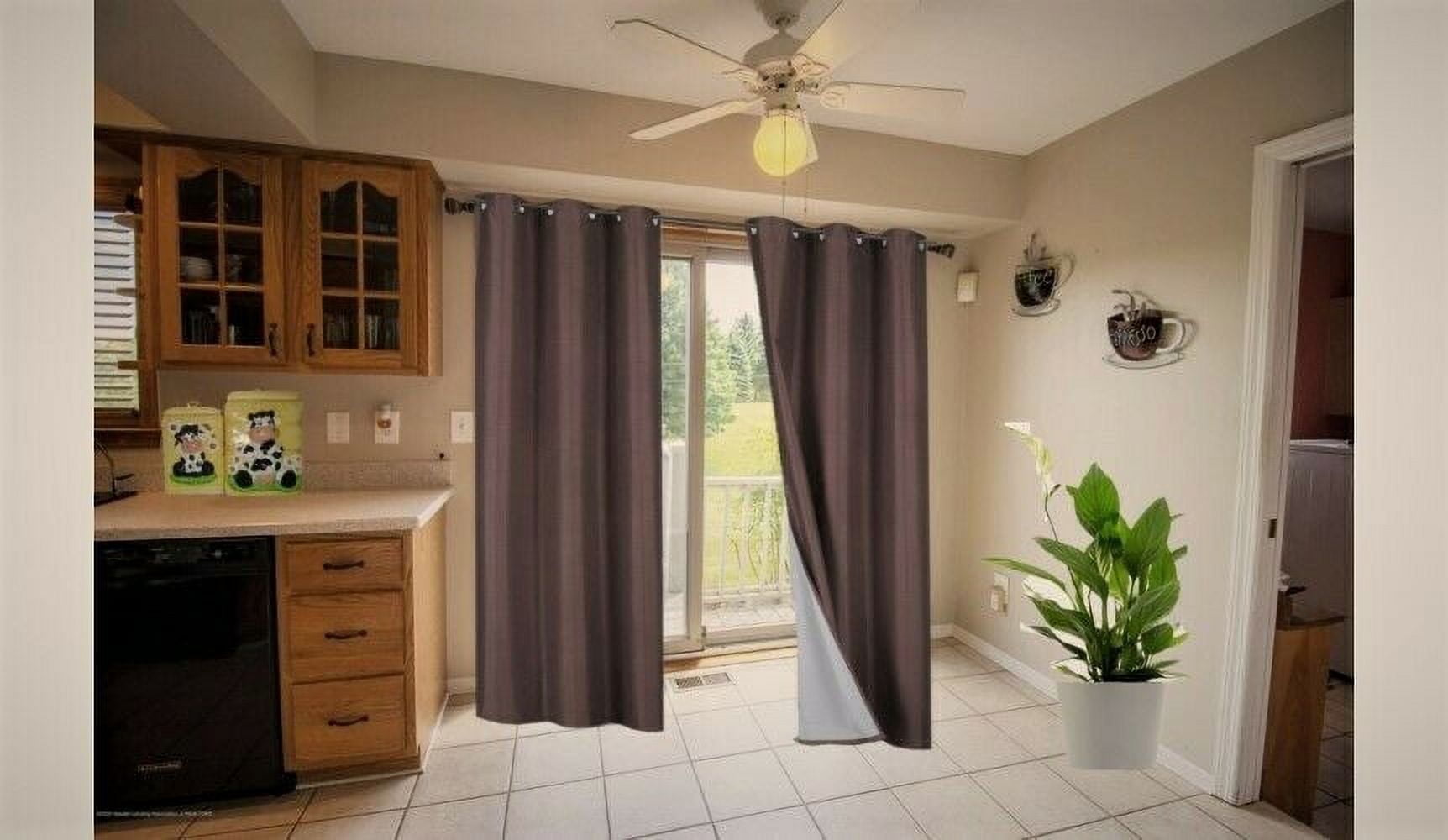 Lined Window Curtain NOA-Brown Color 100% Blackout /Privacy 95"inch Long Set of 2 Panels Energy Saving for Bedroom/Living Room Home décor