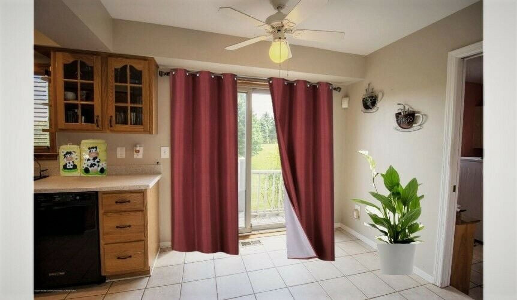 Lined Window Curtain NOA-Burgundy Color 100% Blackout /Privacy 95"inch Long Set of 2 Panels Energy Saving for Bedroom/Living Room Home décor