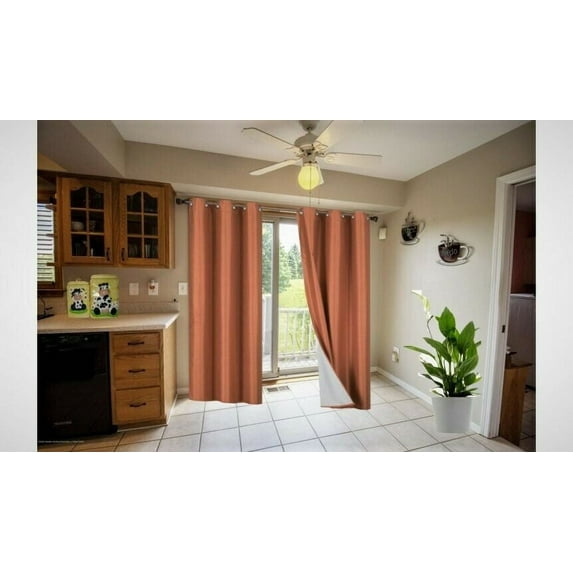 Lined Window Curtain NOA-Orange Color 100% Blackout /Privacy 95"inch Long Set of 2 Panels Energy Saving for Bedroom/Living Room Home décor