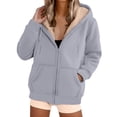 thumbnail image 1 of Lined Wool Zipper Winter Essential Jacket Long Sleeve Casual Pullover Hoodie, 1 of 9