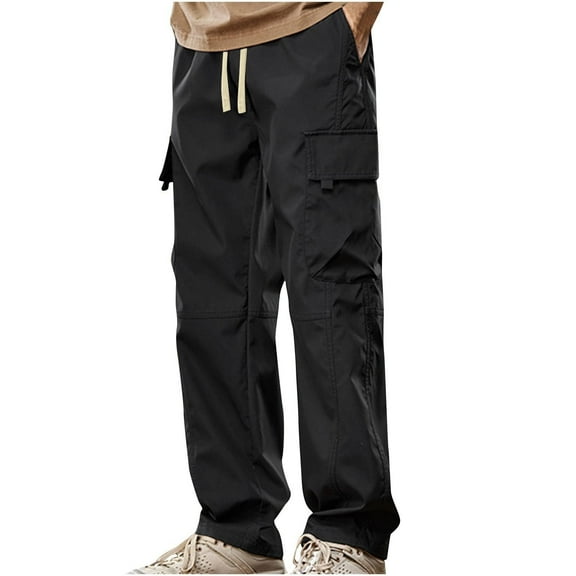 Lined Work Pants Men, Waterproof Elastic Waist Cargo Pants Pantalones Utility Pants For Men Insulated Winter Pants For Men Gear Rain Pants Pantalones Para Xl Black