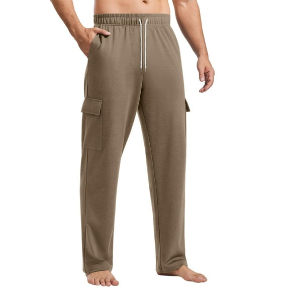 Lined Work Pants, Mens Double Knee Work Pants Insulated All Terrain Cargo Pant Pantalones Insulated Cargo Pants Men's Rugged Flex Relaxed Fit Winter Joggers Para Hombre M Brown