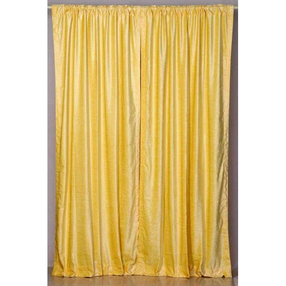 Lined-Yellow Rod Pocket Velvet Curtain / Drape / Panel - 80W x 108L - Piece