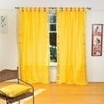 thumbnail image 1 of Lined-Yellow  Tab Top  Sheer Sari Curtain / Drape / Panel   - 43W x 108L - Pair, 1 of 4