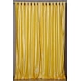 thumbnail image 1 of Lined-Yellow Tab Top  Velvet Cafe Curtain / Drape / Panel  - 43W x 24L - Piece, 1 of 3
