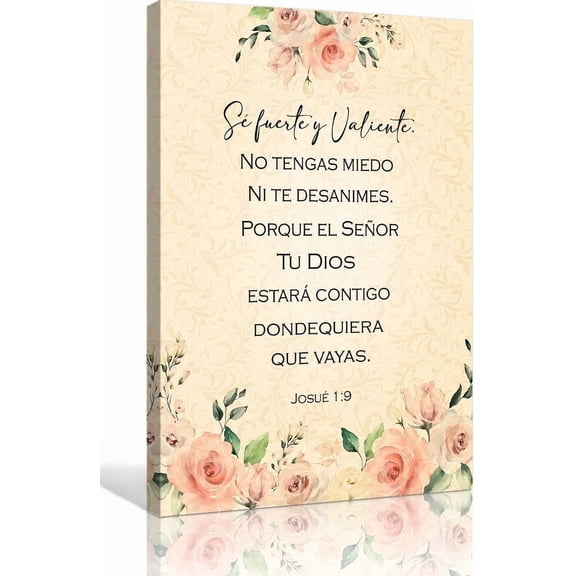 Lineerby Be Strong And Courageous Wall Art Spanish Joshua 1 9 Bible Verse Poster Religious Inspirational Quotes Pictures Prints