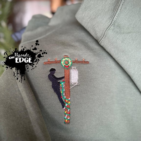 Lineman Christmas Left Chest Design