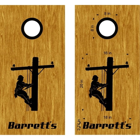 Lineman Cornhole Board Decal Vinyl Sticker