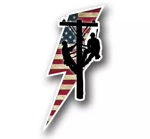 Lineman Electrician Utility Worker Sticker Phone Decal Water Bottle ...